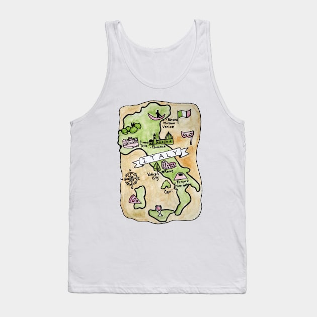 Map of Italy Tank Top by Platinumfrog